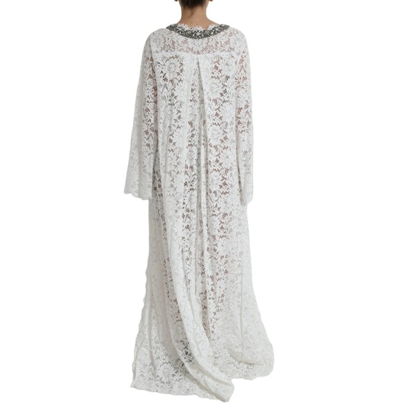 Dolce & Gabbana White Lace Crystal Embellished Shift Maxi Dress Gown NWT - Picture 4 of 6